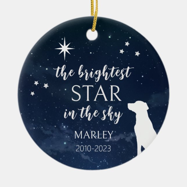 Ornamento De Cerâmica Foto Memorial de Cachorro Caprichosa (Frente)