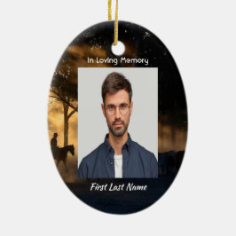 Ornamento De Cerâmica Foto Memorial Forest Trail Cavalos de Marcha