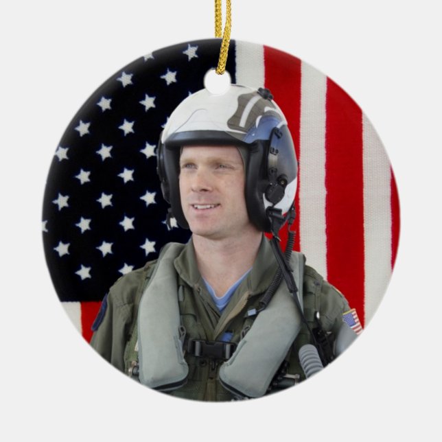 Ornamento De Cerâmica Foto Militar (Frente)