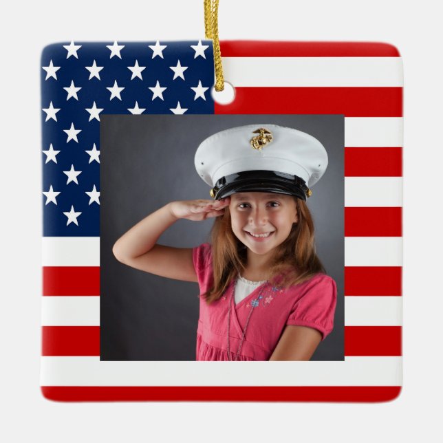 Ornamento De Cerâmica Foto Militar (Frente)