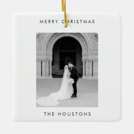 Ornamento De Cerâmica Foto mínima do Natal moderno