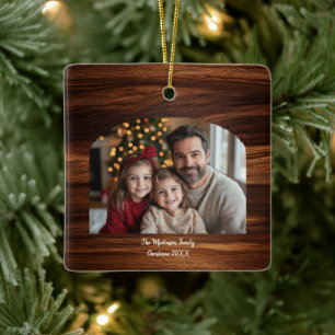 Ornamento De Cerâmica Foto Mínima Moderna da Família Arch Woodgrain