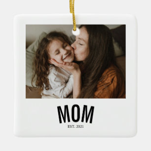Ornamento De Cerâmica Foto Minimalista Mãe Estabelecida