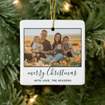 Foto Moderna de Família com Letra de Feliz Natal