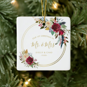 Ornamento De Cerâmica Foto Moderna Novo Elegante Nosso Primeiro Natal