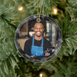 Ornamento De Cerâmica Foto Negra de Nuvem de Fumaça Minimalista