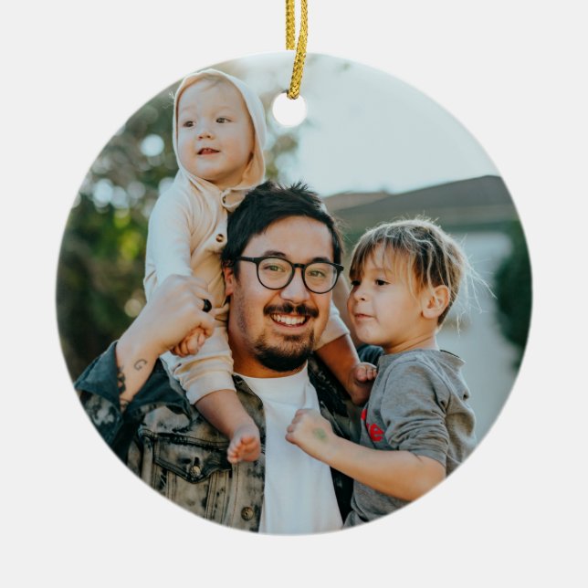 Ornamento De Cerâmica Foto personalizada (Frente)
