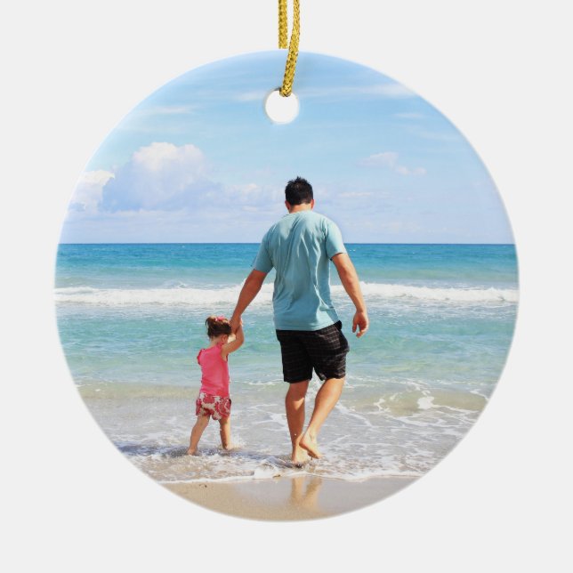 Ornamento De Cerâmica Foto personalizada (Frente)