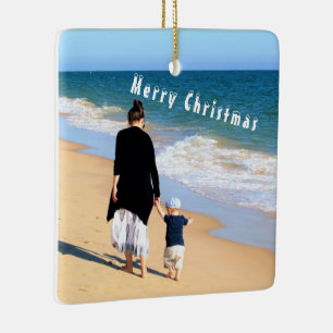 Ornamento De Cerâmica Foto personalizada - A melhor mãe e Pai - Natal