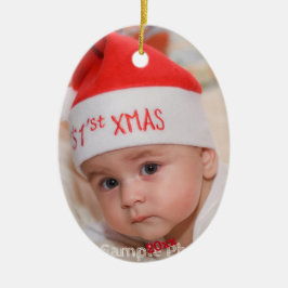 Ornamento De Cerâmica Foto personalizada Bebê 1rua Natal