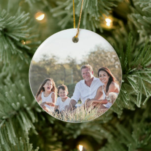 Ornamento De Cerâmica Foto personalizada da família
