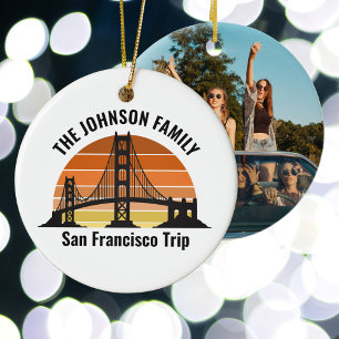 Ornamento De Cerâmica Foto personalizada da ponte de São Francisco no Na