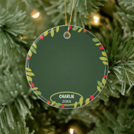 Ornamento De Cerâmica Foto personalizada de animal de estimação fofo no 