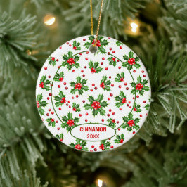 Ornamento De Cerâmica Foto personalizada de animal de estimação fofo no 