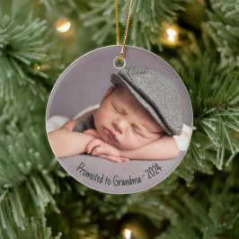 Ornamento De Cerâmica Foto Personalizada de Avó Promovida
