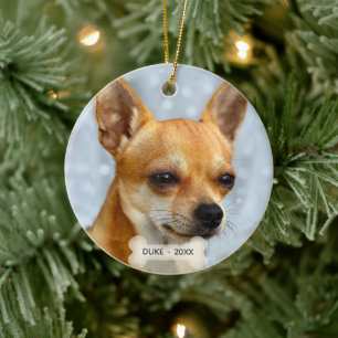 Ornamento De Cerâmica Foto personalizada de cachorro Chihuahua
