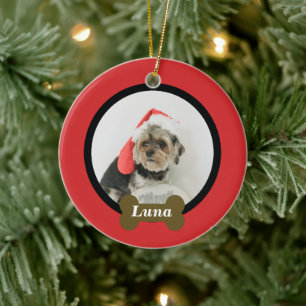 Ornamento De Cerâmica Foto personalizada de cachorro-da-papoila
