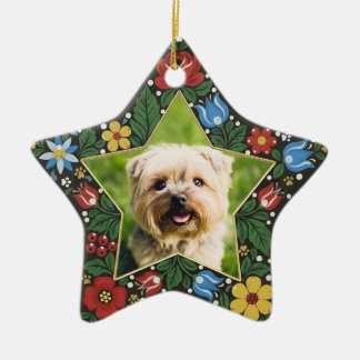 Ornamento De Cerâmica Foto Personalizada de Cachorro Estrela Folclórica