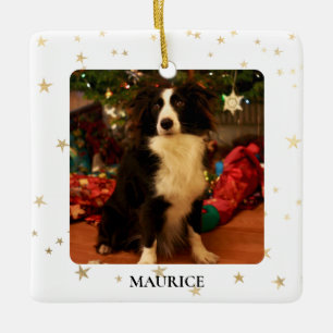 Ornamento De Cerâmica Foto personalizada de cão