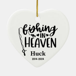 Ornamento De Cerâmica Foto personalizada de cão para a pesca memorial no