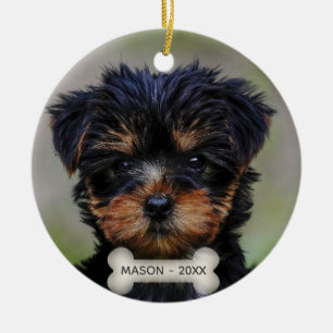Ornamento De Cerâmica Foto personalizada de cão Yorkshire Terrier