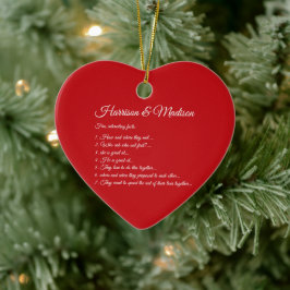 Ornamento De Cerâmica Foto personalizada de fatos de diversão de Casal v