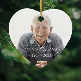 Ornamento De Cerâmica Foto personalizada de memória de leitura mínima de