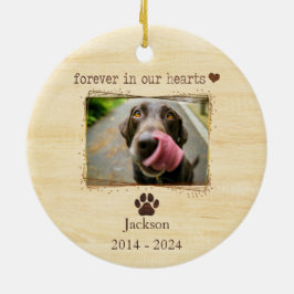 Ornamento De Cerâmica Foto Personalizada de Memorial de Cachorro