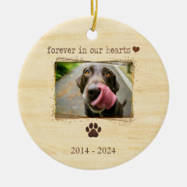 Ornamento De Cerâmica Foto Personalizada de Memorial de Cachorro