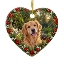 Foto Personalizada de Pet Natal Coroa de Azevinho
