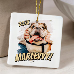 Ornamento De Cerâmica Foto personalizada de Pet personalizada do Modern 
