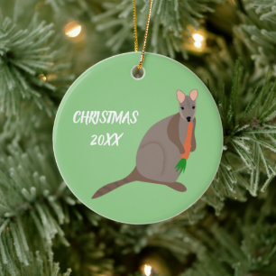 Ornamento De Cerâmica Foto personalizada do Cartoon Wallaby