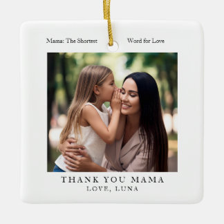 Ornamento De Cerâmica Foto Personalizada do Dia das Mães