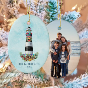 Ornamento De Cerâmica Foto personalizada do farol náutico de Natal
