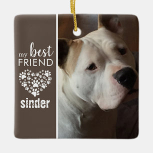 Ornamento De Cerâmica Foto Personalizada do Melhor Amigo Cão Pet