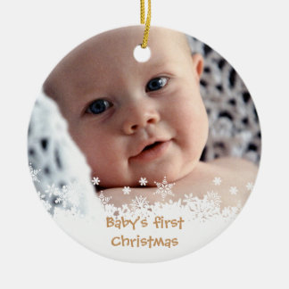 Ornamento De Cerâmica Foto personalizada do pão de gengibre castanho bra