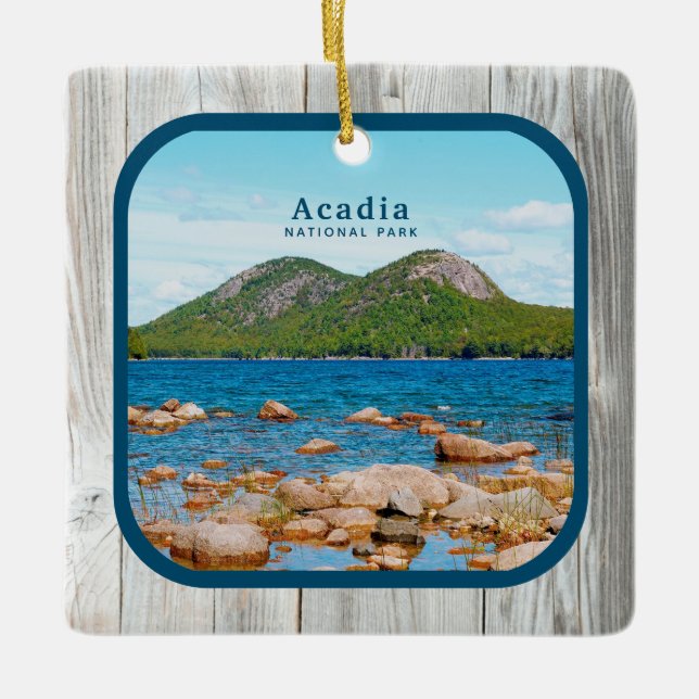 Ornamento De Cerâmica Foto Personalizada do Parque Nacional Rustic (Frente)