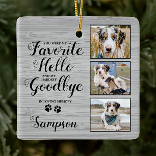 Ornamento De Cerâmica Foto personalizada do Pet Memorial Keepape