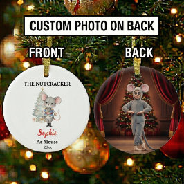 Ornamento De Cerâmica Foto personalizada do Quebra-Nozes do Rato Natal