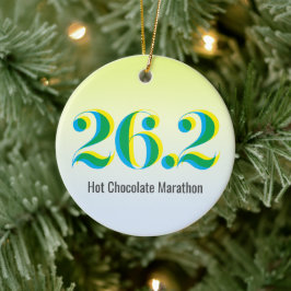 Ornamento De Cerâmica Foto personalizada em execução da maratona 26.2
