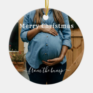 Ornamento De Cerâmica foto personalizada Feliz Natal do Bump