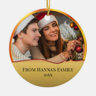 Ornamento De Cerâmica Foto personalizada - Natividade "Feliz Natal"