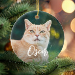 Ornamento De Cerâmica Foto personalizada Pet<br><div class="desc">Crie seu próprio ornamento personalizado de fotos personalizadas para animais de estimação nesta temporada de festas.</div>