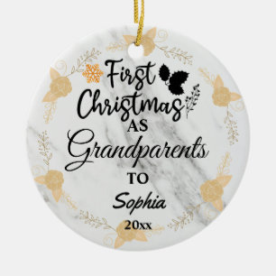 Ornamento De Cerâmica Foto personalizada Primeiro Natal como Avós 2021