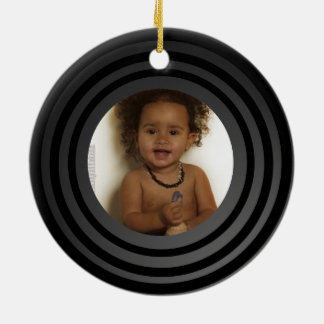Ornamento De Cerâmica Foto personalizada - Retro Vinil Album Keepsasak