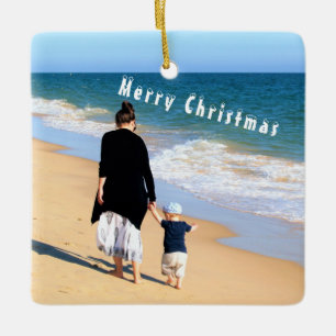 Ornamento De Cerâmica Foto Personalizada Sua Design Melhor Mãe - Natal