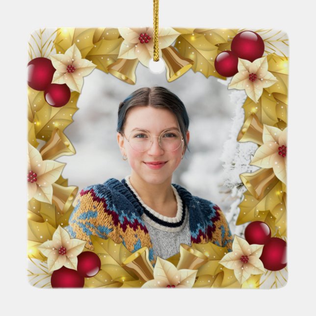 Ornamento De Cerâmica Foto personalizável Honra Meu Doador de Órgão Tran (Verso)