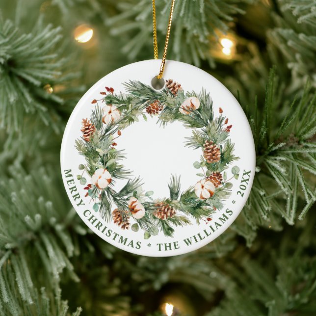 Ornamento De Cerâmica FOTO: Pinho Festivo Cones Férias de Natal (Árvore)