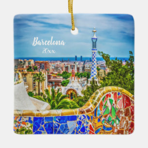 Ornamento De Cerâmica Foto Própria Barcelona 2 lado da arte moderna exc