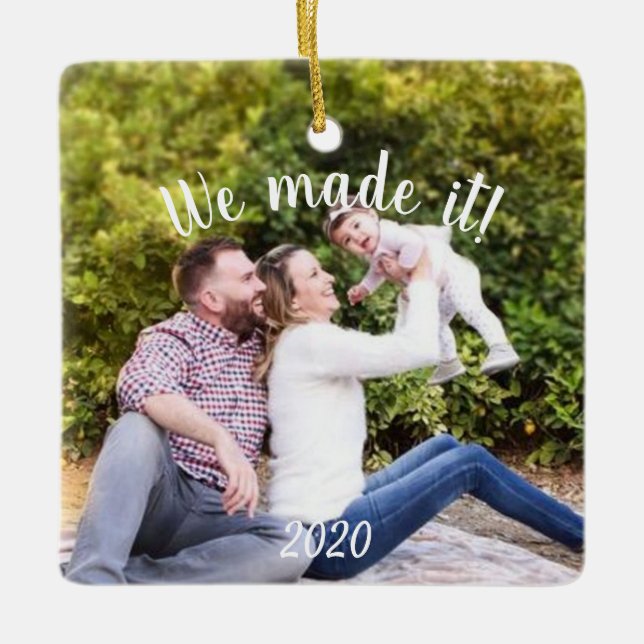 Ornamento De Cerâmica Foto que fizemos Pandêmica 2020 (Frente)